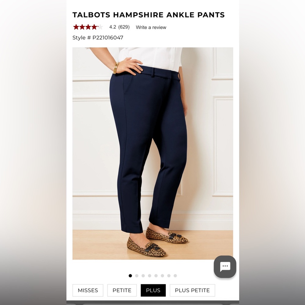 Talbots Hampshire ankle pants in Navy